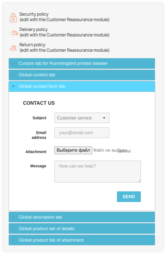 prestashop products tab