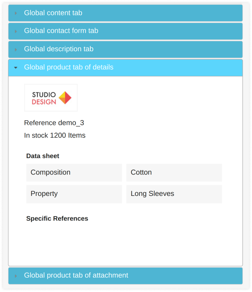 prestashop product detail tabs