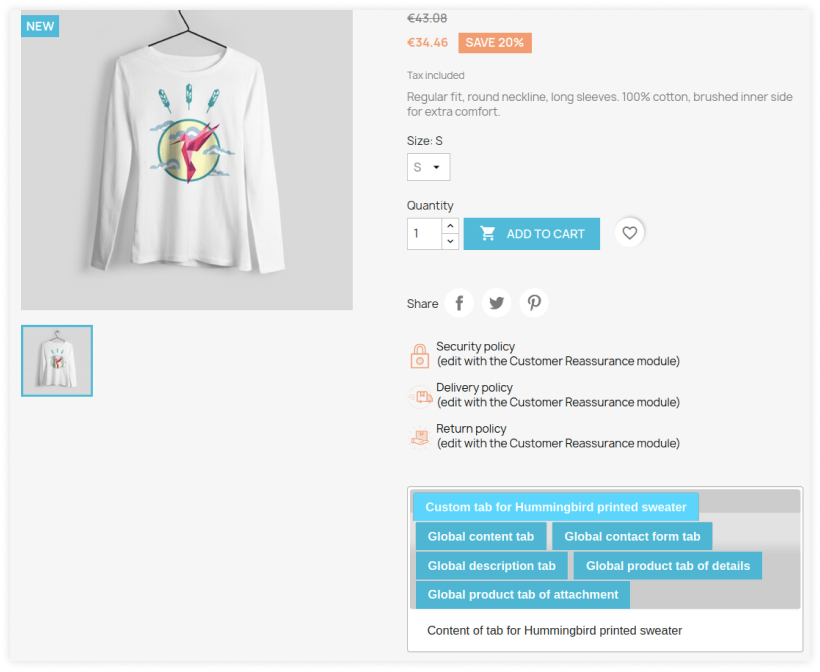 prestashop extra products tab