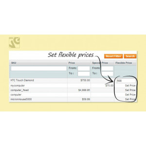Click Set Price to assign a flexible price for an item