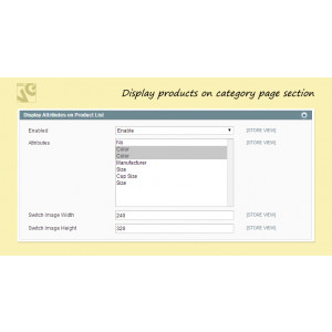 Display products on category page